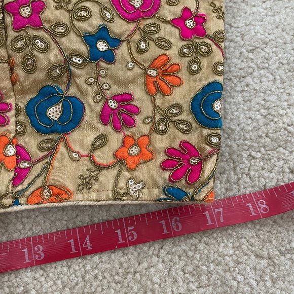 NEW] Indian Sari Saree Lehenga Blouse Gold XL - Picture 5 of 12